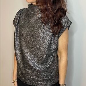 Express Metallic Black Women's Blouse